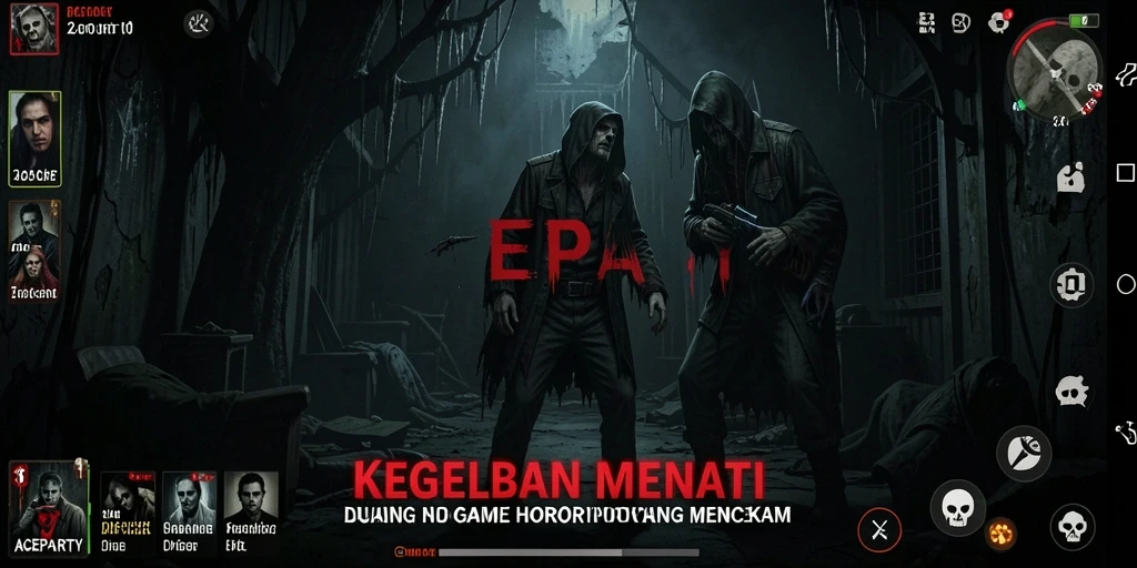 Screenshot utama ACEPARTY menampilkan aksi seram yang menggugah rasa takut.