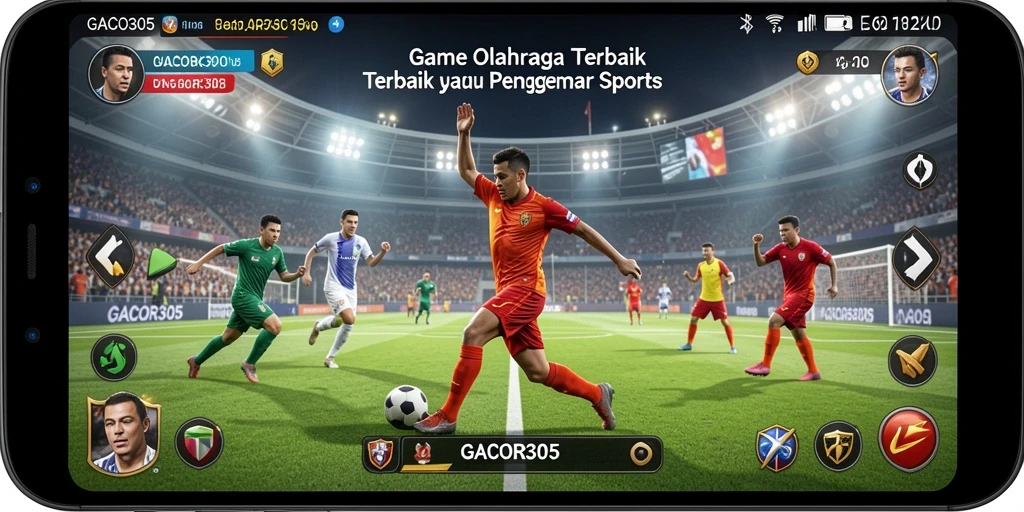 Tampilan seru gameplay GACOR305 dengan aksi olahraga yang mendebarkan.