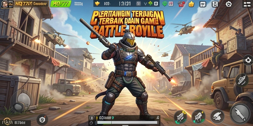 Tampilan gameplay seru dalam Battle Royale HQ777.
