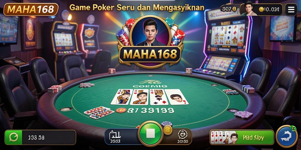 Tampilan gameplay menarik dari MAHA168 pada saat bermain Poker.