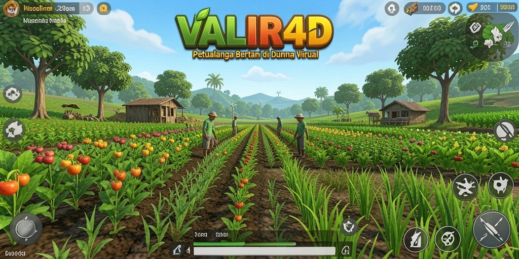 Gameplay VALIR4D yang seru dan menantang dalam dunia pertanian.